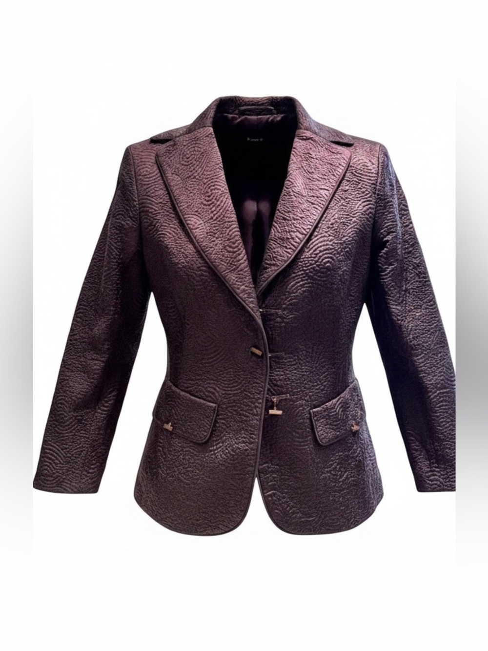 Zenobia 3-Piece Textured Blazer, Silk Camisole & Pleated Skirt Set– Size 6/4
